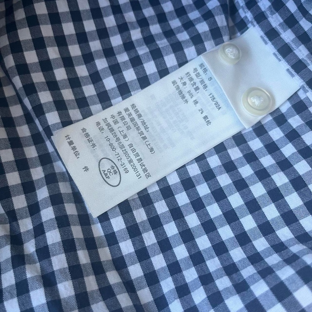 Abercrombie & Fitch Navy and White Gingham Shirt - Picture 4 of 5